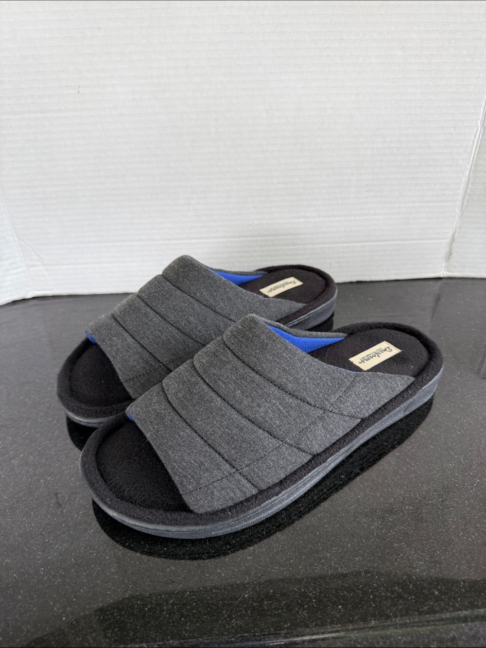 Dearfoam Men's Cozy Comfort Jersey Slide Slippers Size 11/12